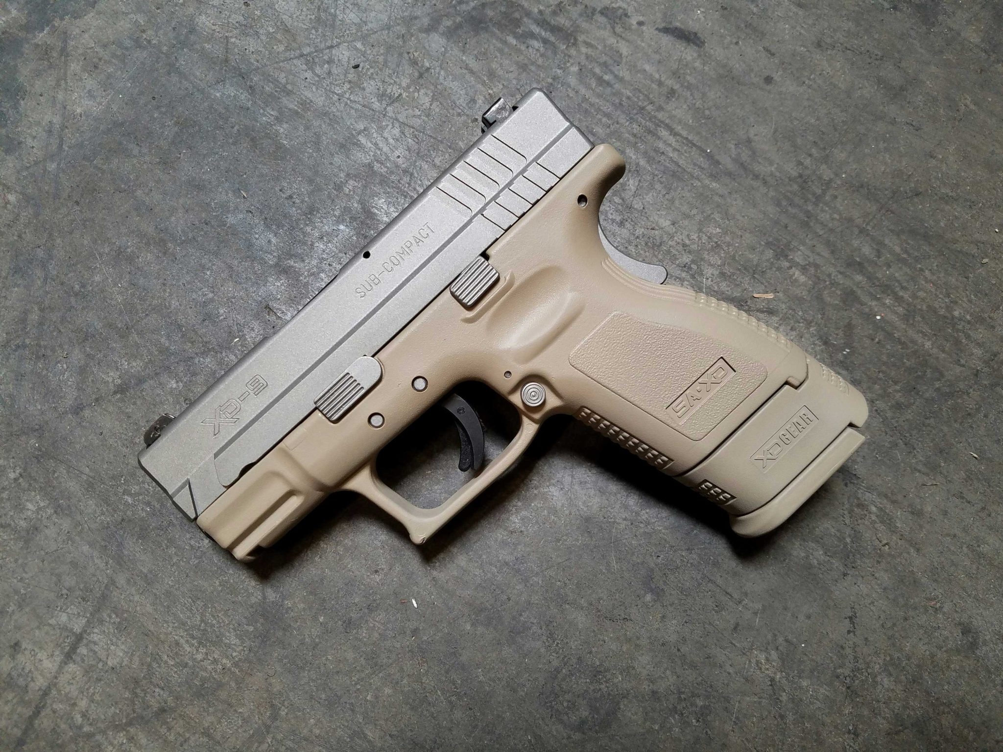 Springfield XD Titanium Desert Sand Cerakote koted arms Koted Arms Professional Cerakote Services