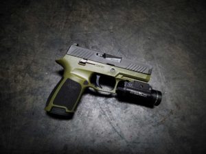 Sig P320 Bazooka Green Cerakote koted arms